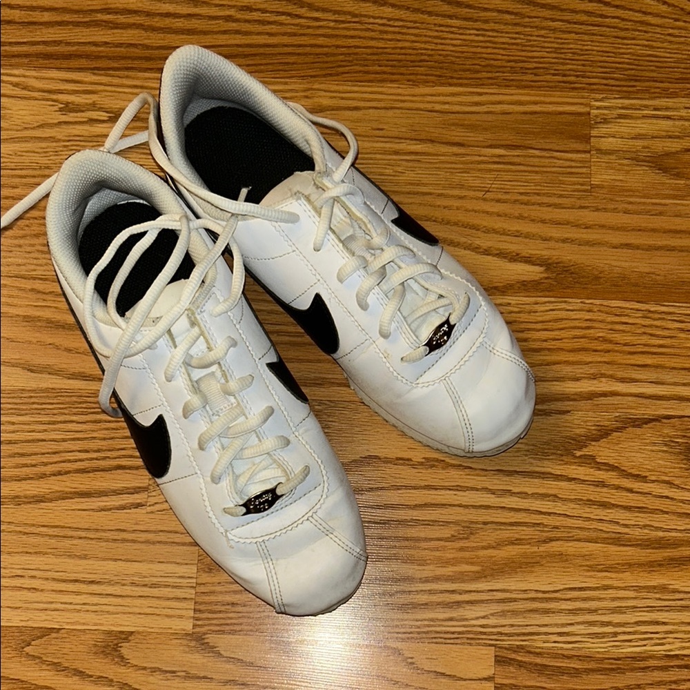 Nike  Cortez Kids White and Black Sneakers size 6Y